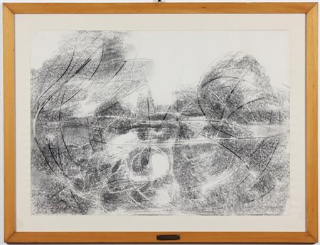 MOTTI GIUSEPPE (1908 - 1990) Senza titolo. Carboncino su carta. Cm 50,00 x...
