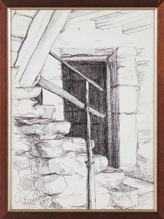 MUSITELLI GIULIO VITO (1901 - 1990) Senza titolo. 1973. Disegno a biro su...