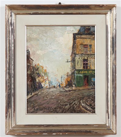 MELO ATTILIO (n. 1917) Paesaggio. Olio su tavola. Cm 30,00 x 24,00. Firma in...