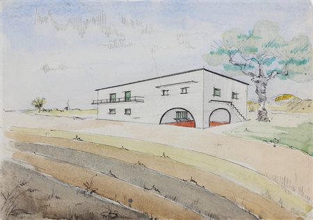 PONTI GIO' (1891 - 1979) BOTTEGA DI. Allungata isola d' Elba. 1959....