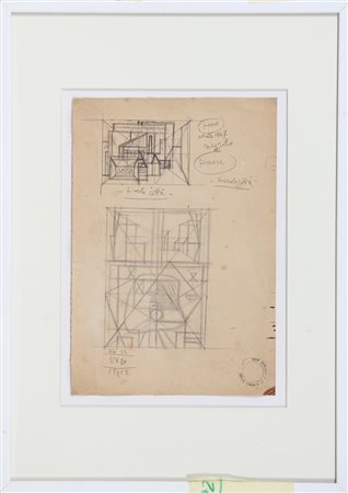 SOLDATI ATANASIO (1896 - 1953) Ricordo di un paese. Disegno a matita su...