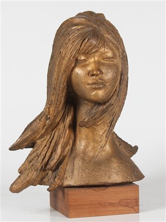 GUIDOTTI FERRUCCIO (1931 - 2012) Volto di fanciulla. Bronzo. Cm 30,00 x 32,00...