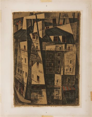 CARLI TULLIO Senza titolo. Litografia. Cm 33,00 x 45,00. Firma a matita in...