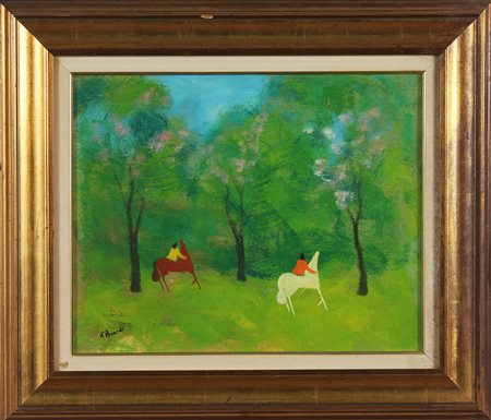 D'ACCARDI GIANRODOLFO (1906 - 1993) Senza titolo. Olio su tela . Cm 50,00 x...