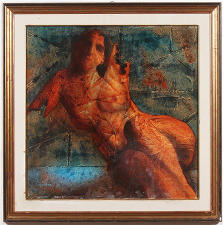 OREFICE GIORGIO (n. 1941) Senza titolo. Olio su tela . Cm 70,00 x 70,00....