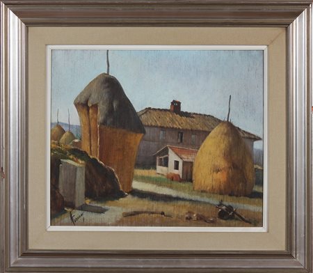 FORNONI ALDO (1916 - 2011) Paesaggio. Olio su tela . Cm 60,00 x 50,00. Firma...