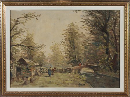 ZANGLI FORTUNATO (1899 - 1972) Senza titolo. Olio su masonite. Cm 70,00 x...