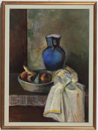 MANASSI ENRICO (n. 1914) Senza titolo. 1985. Olio su cartone. Cm 75,00 x...