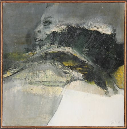 SCALCO GIORGIO (n. 1929) Ritratto di Patty. 1967. Tecnica mista su tela. Cm...