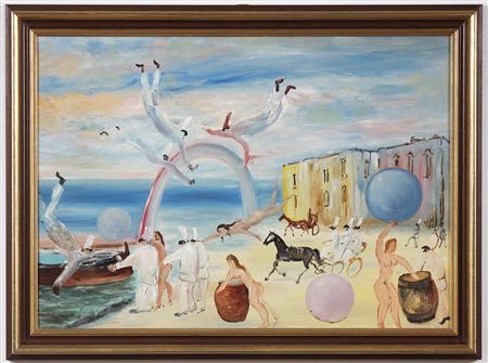 CORTIELLO MARIO (1907 - 1982) Senza titolo. Olio su tela . Cm 70,00 x 50,00.