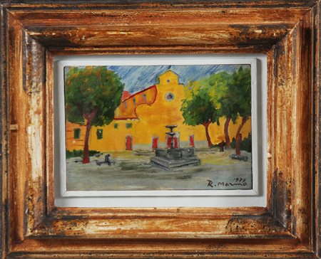 MARMA RODOLFO (1923 - 1999) LOTTO RITIRATO. Piazza Santo Spirito. 1979. Olio...