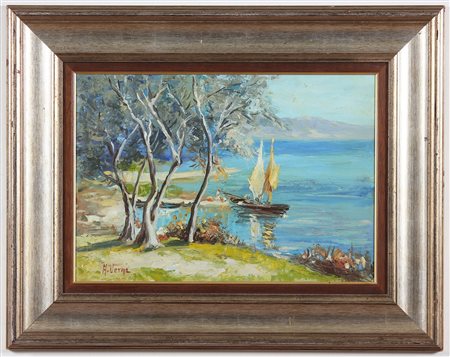 PITTORE DEL XX SECOLO Senza titolo. Olio su cartoncino. Cm 50,00 x 40,00....