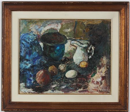 BUCCI MARIO (1903 - 1970) Natura morta. Olio su tela . Cm 70,00 x 50,00....