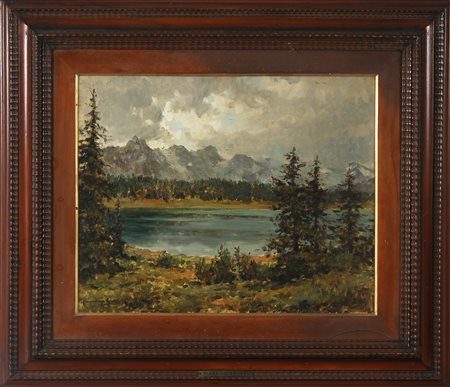 GROSSI GIANNINO (1889 - 1969) Lago Palù- Valle Malenco. 1930. Olio su tela ....