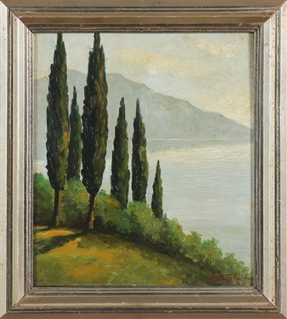 TAGLIABUE CARLO COSTANTINO (1880 - 1968) Senza titolo. Olio su tavola. Cm...