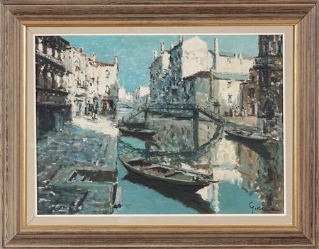 MARINO GIUSEPPE (1916 - 1975) Venezia. Olio su tela . Cm 69,00 x 50,00. Firma...