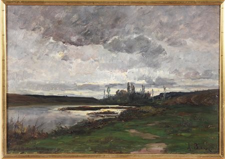 BALOUZET ARMAND AUGUSTE (1858 - 1905) Paesaggio. Olio su tela . Cm 65,00 x...