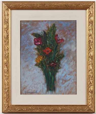 OMICCIOLI GIOVANNI (1901 - 1975) Fiori. Olio su tavola. Cm 22,50 x 30,00....