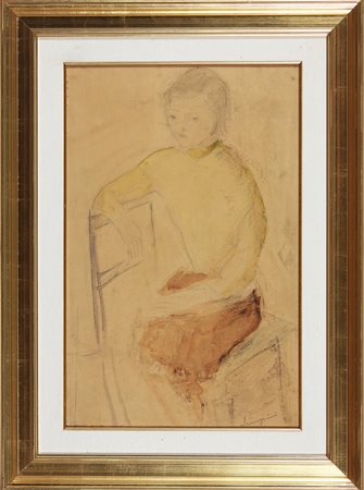 ANONIMO Senza titolo. Tecnica mista su carta intelata. Cm 45,00 x 70,00....