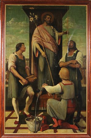 MUSITELLI GIULIO VITO (1901 - 1990) Senza titolo. Olio su tavola. Cm 111,00 x...