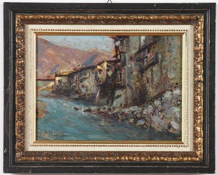 VERNI ARTURO (1891 - 1960) Sabbio Chiese. Olio su tavola. Cm 24,00 x 19,00....