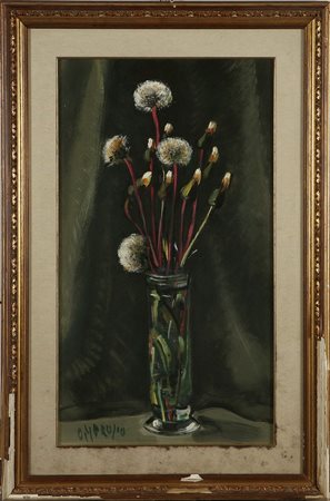 GAROSIO OTTORINO (1904 - 1980) Natura morta di fiori. Olio su compensato. Cm...