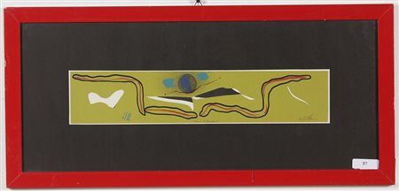 DANGELO SERGIO (n. 1932) Storia di serpenti. Tecnica mista su carta. Cm 50,00...