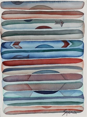 SPICA PIETRO (n. 1953) Senza titolo. Tecnica mista su carta. Cm 30,00 x...