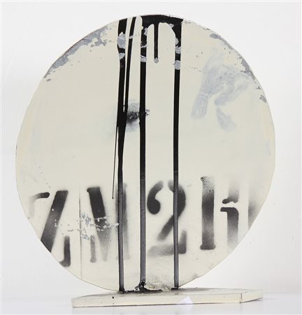 CAMINITI ALEX (n. 1977) Punto di rottura. Metallo e smalto. Cm 29,50 x 31,00...