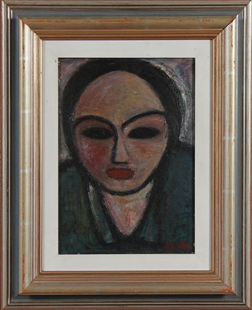 CARTA ANTONIO Senza titolo. 1967. Olio su tavola. Cm 25,00 x 36,00. Firmato...