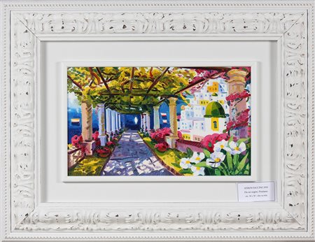 FACCINCANI ATHOS (n. 1951) Da un sogno, Positano. Olio su tela . Cm 50,00 x...