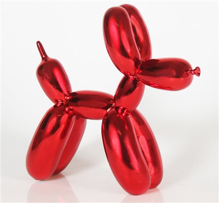 ANONIMO Baloon dog rosso lucido. Resina. Cm 25,00 x 24,00 x 9,00. Sigla sul...