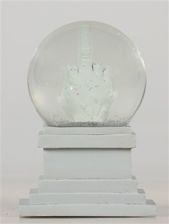 CATTELAN MAURIZIO (n. 1960) Snow ball L.O.V.E. Resina. Cm 11,00 x 17,00 x...