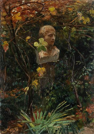 Fabio Fabbi (Bologna 1861 - Casalecchio di Reno 1945), "Busto in giardino".