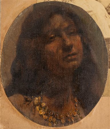 Luigi Serra (Bologna 1846 - 1888), "Volto di donna".