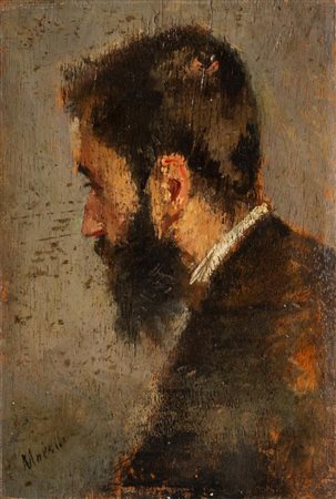 Domenico Morelli (Napoli 1823 – 1901), "Autoritratto".