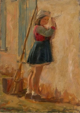 Bruno Semprebon (Modena 1906 - 1995), "La bambina".