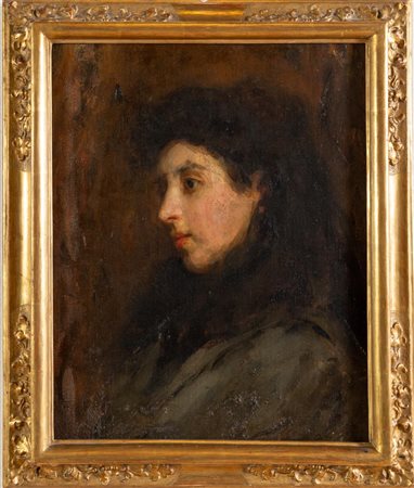 Maestro del XIX secolo, "Profilo di fanciulla".