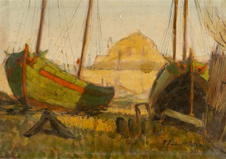 Vittore Zanetti Zilla (Venezia 1864 – Milano 1946), "Lo squero".