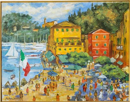Michele Cascella (Ortona 1892 - Milano 1989), "Festa a Portofino".