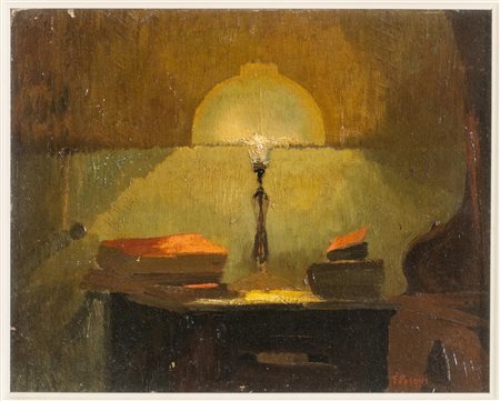 Ferruccio Pasqui (Rapolano Terme 1886 – Firenze 1958), "Mobile con lampada", 1912.