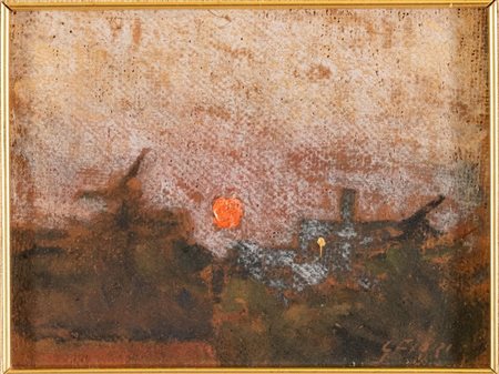 Giulio Fiori (Bologna 1909 - 1991), "L'imbrunire dalla mia finestra".