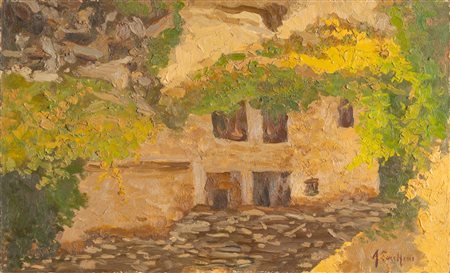 Agostino Zucchini (Fiesso di Budrio 1894 - Bologna 1972), "Casolare di campagna".