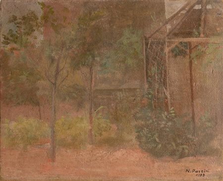 Norberto Pazzini (Verucchio 1856 – Ivi 1937), "Il giardino", 1923.