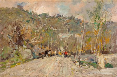 Giuseppe Casciaro (Ortelle 1861 – Napoli 1941), "Folla sul viale".