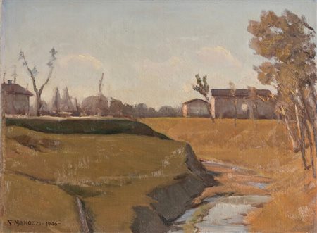 G. Menozzi (XX secolo), "Argini del Modolena", 1946.