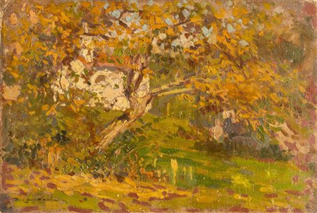 Duilio Corompai (Venezia 1876 – Noventa Vicentina 1952), "Case nel bosco".