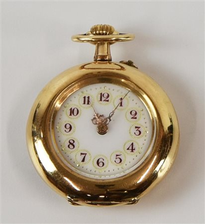 OROLOGINO DA TASCA ORO CON PICCOLE PIETRE CASSA: in oro 18K con numero di...