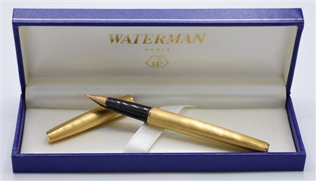 PENNA STILOGRAFICA WATERMAN penna stilografica placcata oro con pennino in...