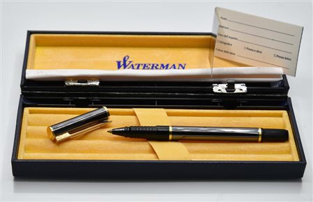 PENNA A SFERA WATERMAN PARIS LAUREAT penna a sfera placcata oro con inserti...